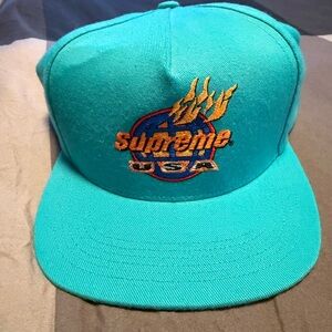 Supreme Aqua Blue Cap with Embroidered Logo